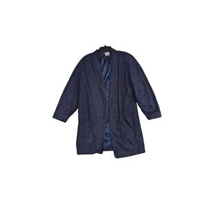 Vintage Weathervane Suedemark II Trench Coat Navy Blue Size 14 Made In USA